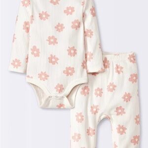 Cloud Island Ribbed Baby Onesie Floral